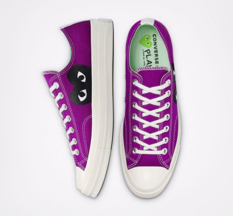 Purple Converse X Comme Des Garçons Play Chuck 70 Men's Low Tops | NZ FIVCR0726