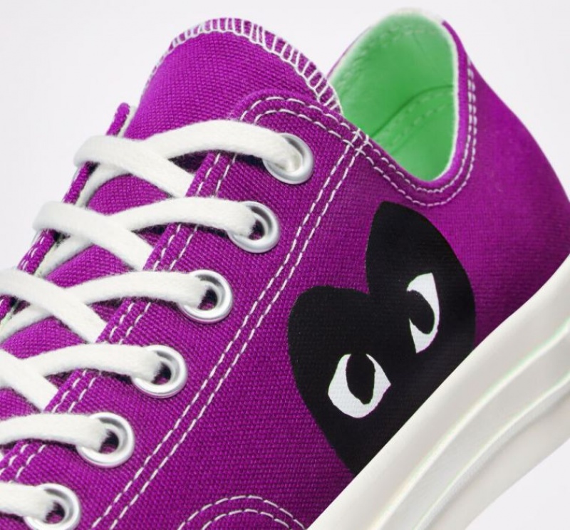 Purple Converse X Comme Des Garçons Play Chuck 70 Men's Low Tops | NZ FIVCR0726