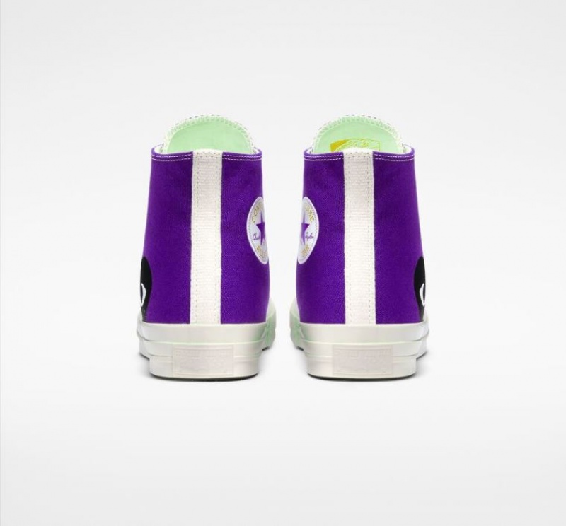 Purple Converse X Comme Des Garçons Play Chuck 70 Women's High Tops | NZ AFKEP4251