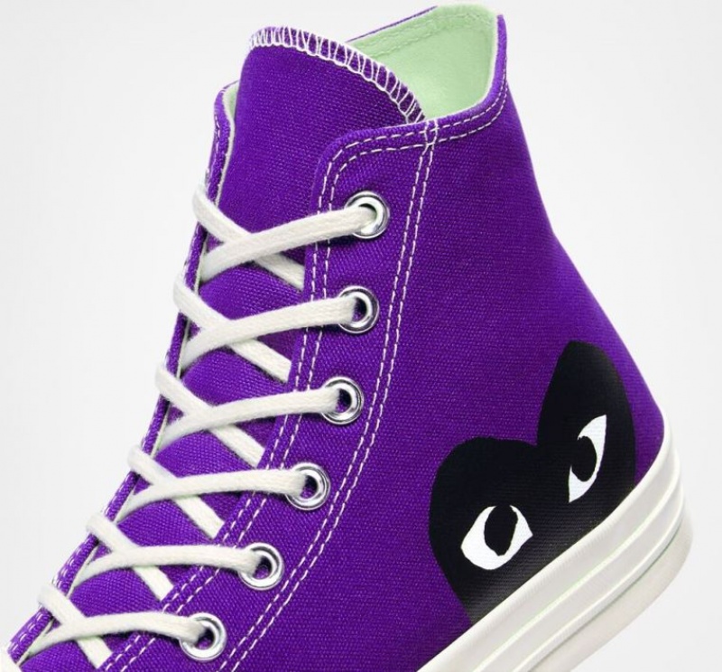 Purple Converse X Comme Des Garçons Play Chuck 70 Women's High Tops | NZ AFKEP4251