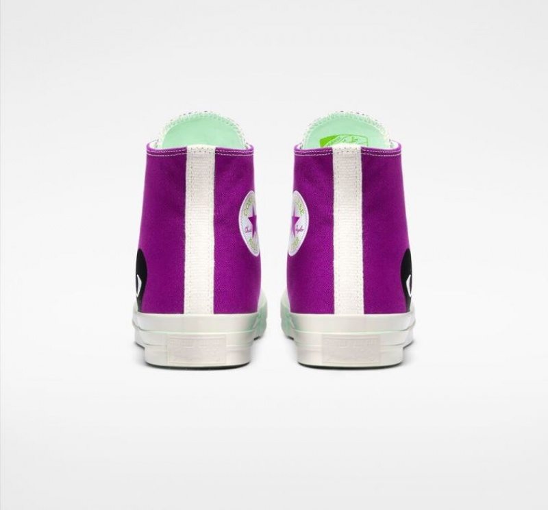 Purple Converse X Comme Des Garçons Play Chuck 70 Women's High Tops | NZ QUHAO3092