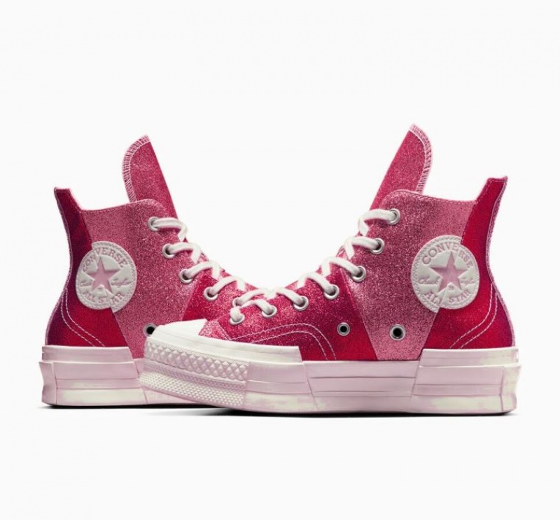 Red Converse Chuck 70 Plus Glitter Women's High Tops | NZ KJYPG5982