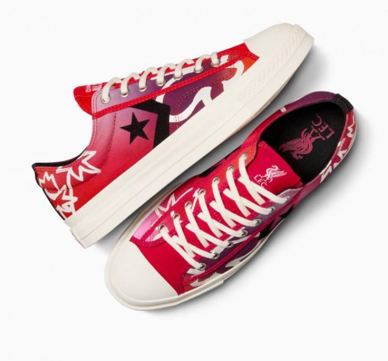 Red Converse X LFC Star Player 76 Women's Low Tops | NZ XKWAL8435