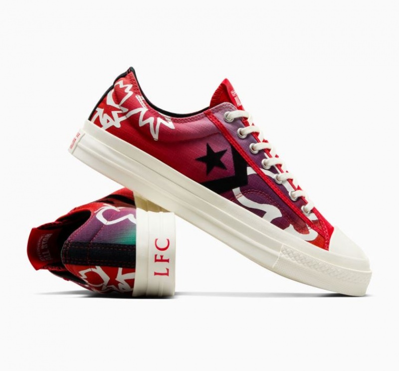 Red Converse X LFC Star Player 76 Women's Low Tops | NZ XKWAL8435