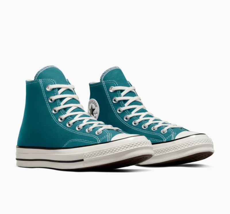 Turquoise Converse Chuck 70 Canvas Men's High Tops | NZ YKEDG6024