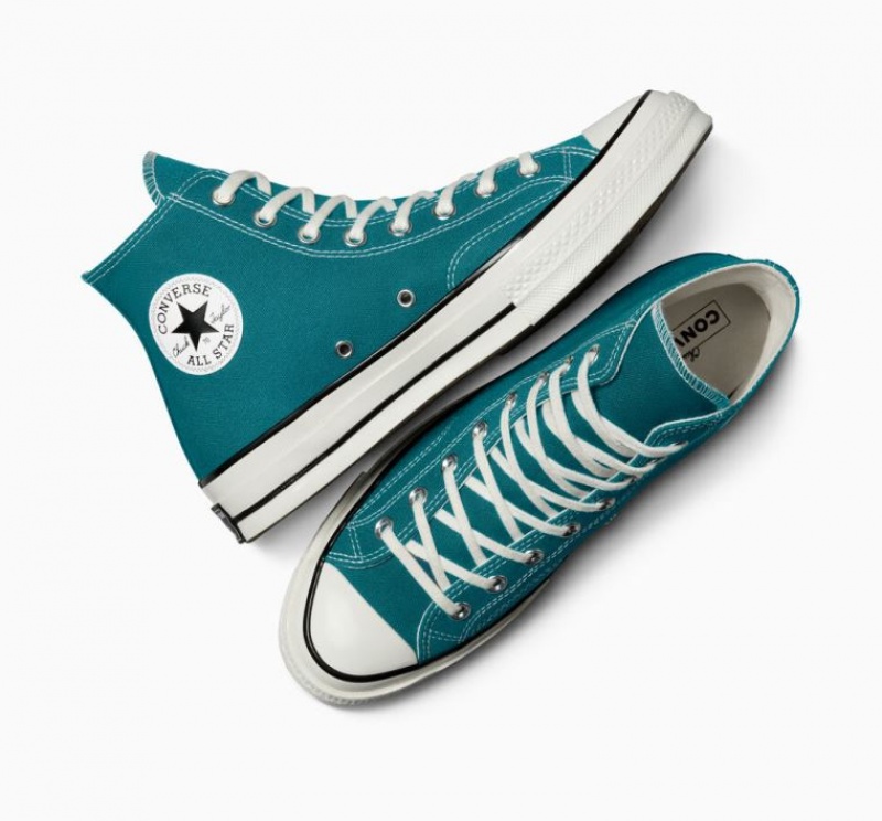 Turquoise Converse Chuck 70 Canvas Men's High Tops | NZ YKEDG6024