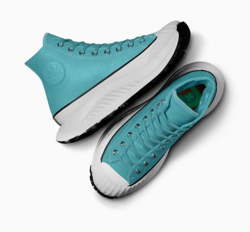 Turquoise Converse Chuck Taylor 70 At-cx Leather Men's High Tops | NZ HJLQO7053