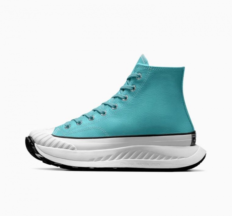 Turquoise Converse Chuck Taylor 70 At-cx Leather Men's High Tops | NZ HJLQO7053