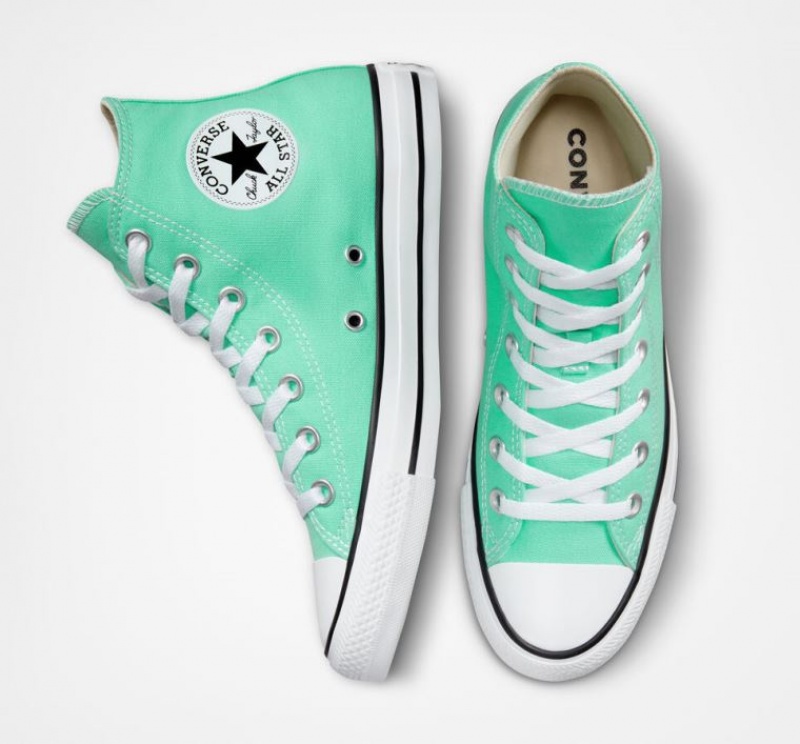 Turquoise Converse Chuck Taylor All Star Seasonal Color Men's High Tops | NZ ODFCU1758