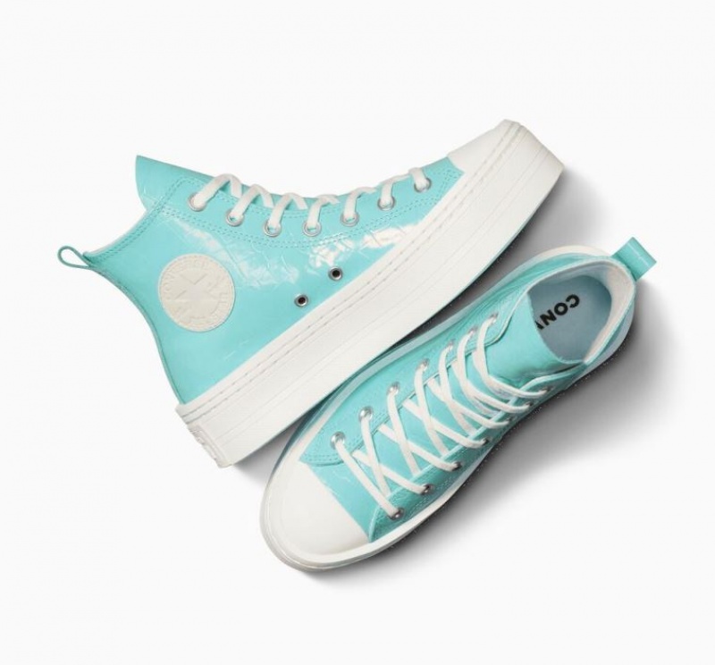 Turquoise Converse Chuck Taylor All Star Modern Lift Embossed Women's Platform Sneakers | NZ UZQND7693