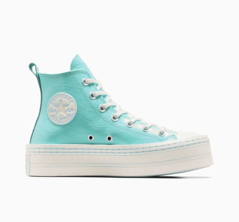 Turquoise Converse Chuck Taylor All Star Modern Lift Embossed Women\'s Platform Sneakers | NZ UZQND7693