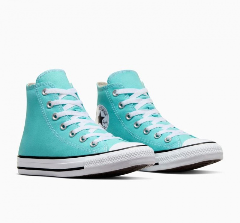 Turquoise Converse Chuck Taylor All Star Men's High Tops | NZ WJEUG0893