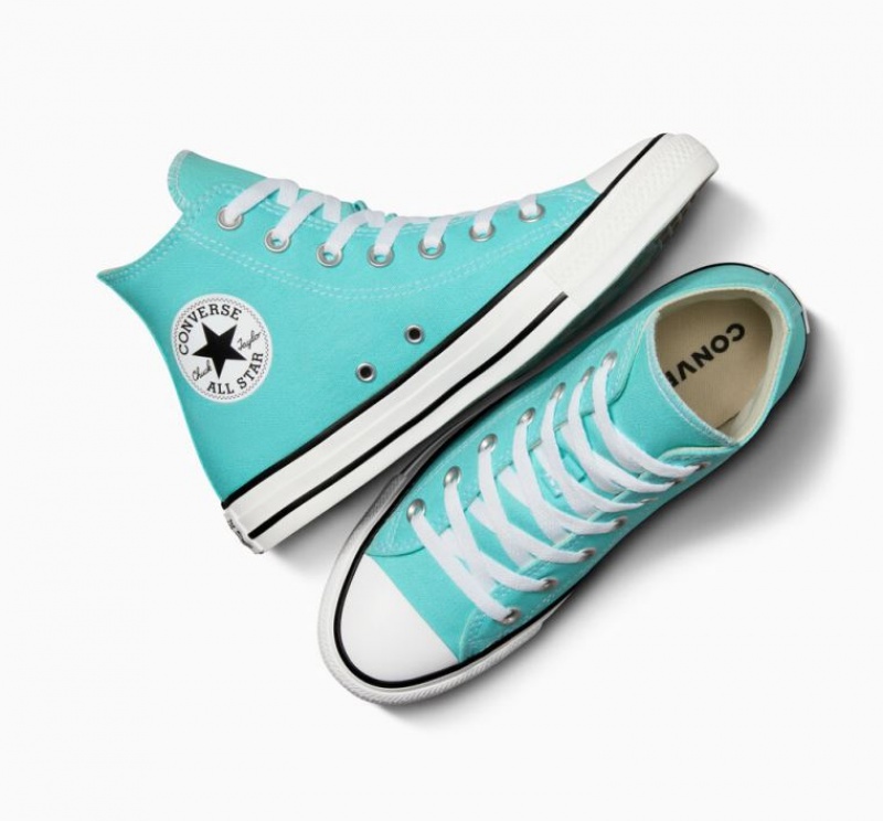 Turquoise Converse Chuck Taylor All Star Men's High Tops | NZ WJEUG0893