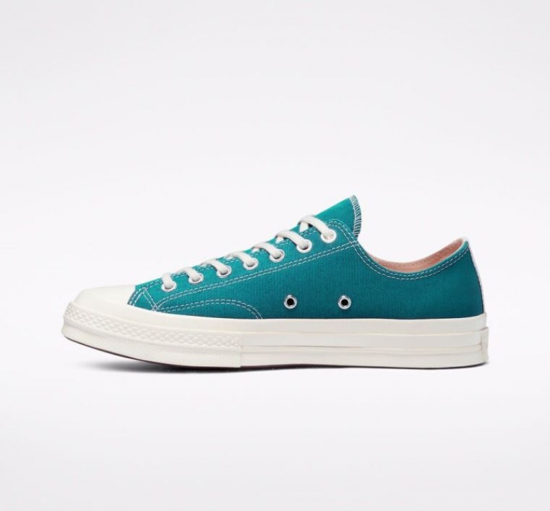 Turquoise Converse X Comme Des Garçons Play Chuck 70 Men's Low Tops | NZ TREGI1984