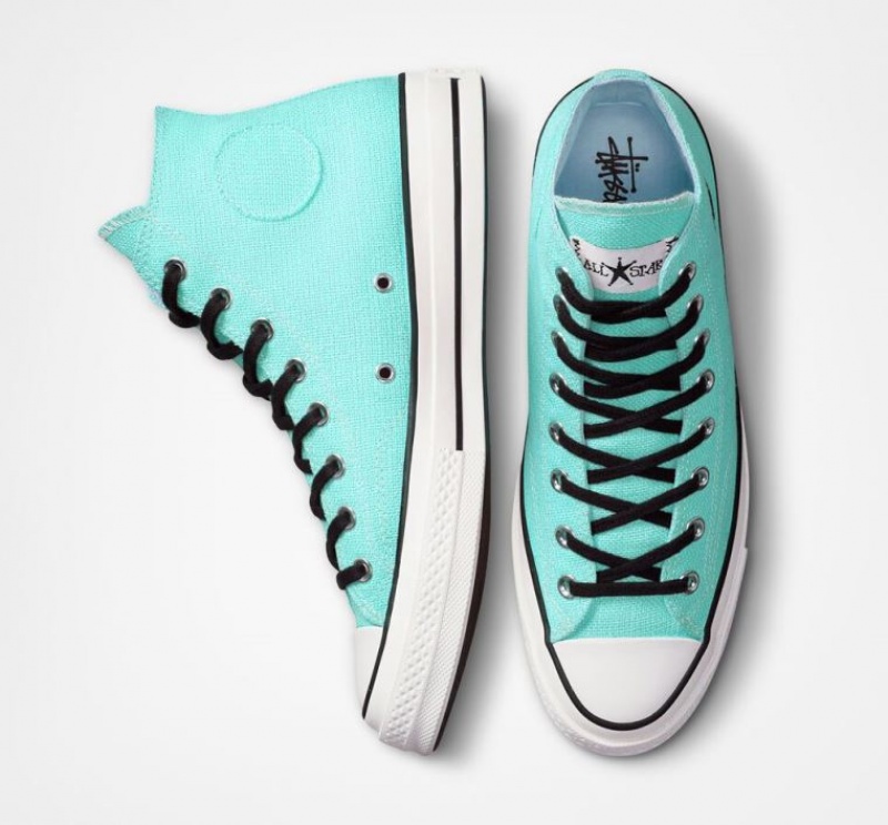 Turquoise Converse X Stüssy Surfman Chuck 70 Men's High Tops | NZ YUGLP9254