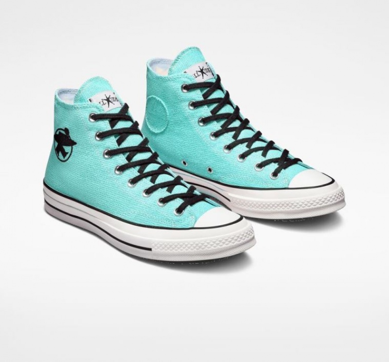 Turquoise Converse X Stüssy Surfman Chuck 70 Men's High Tops | NZ YUGLP9254