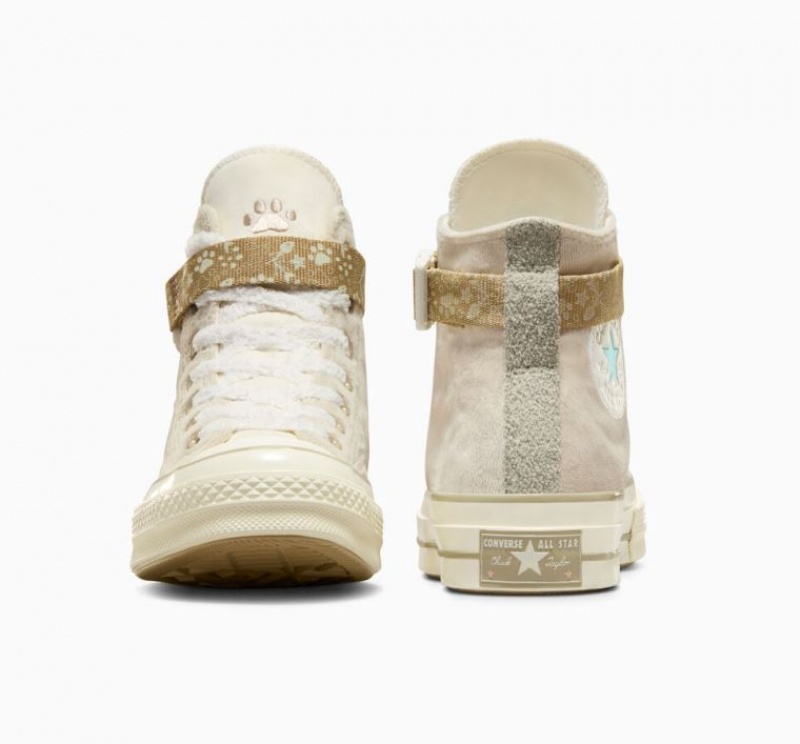 White Converse Chuck 70 Cat Inspired Women's High Tops | NZ MJTAG0751