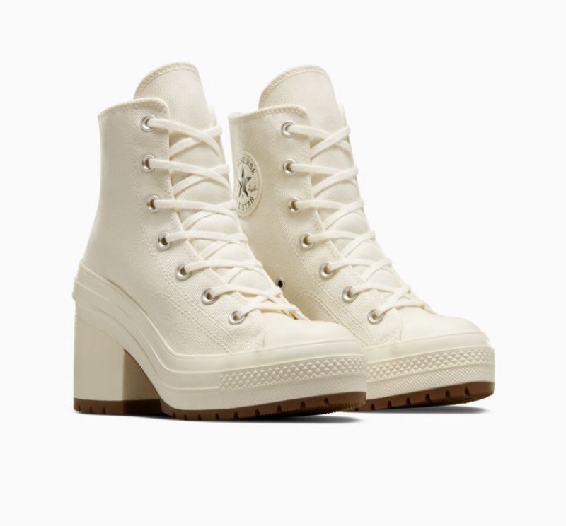 White Converse Chuck 70 De Luxe Heel Women's High Tops | NZ JFXVN7206