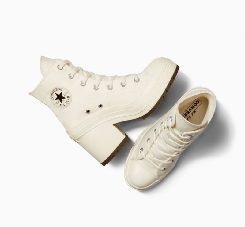 White Converse Chuck 70 De Luxe Heel Women's High Tops | NZ JFXVN7206