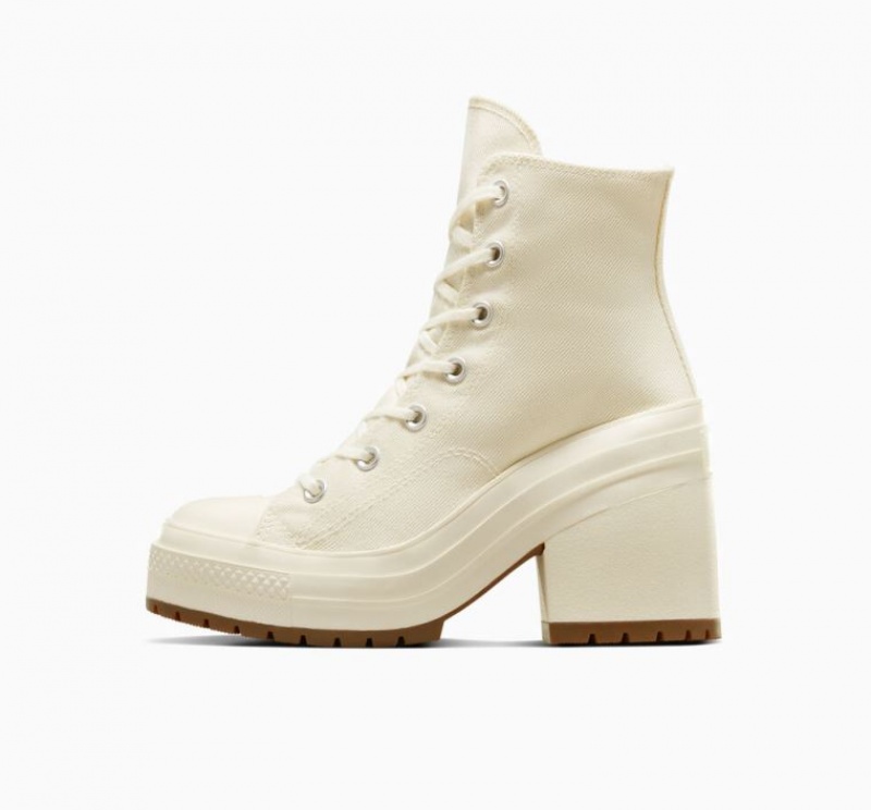 White Converse Chuck 70 De Luxe Heel Women's High Tops | NZ JFXVN7206