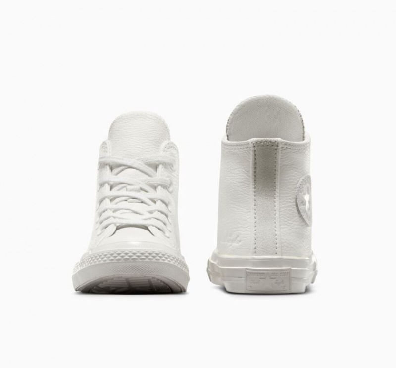 White Converse Chuck 70 Leather Kids' High Tops | NZ TXQHJ1869