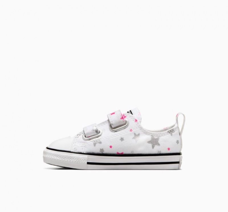 White Converse Chuck Taylor All Star Easy On Sparkle Kids' Low Tops | NZ HDAYI2806