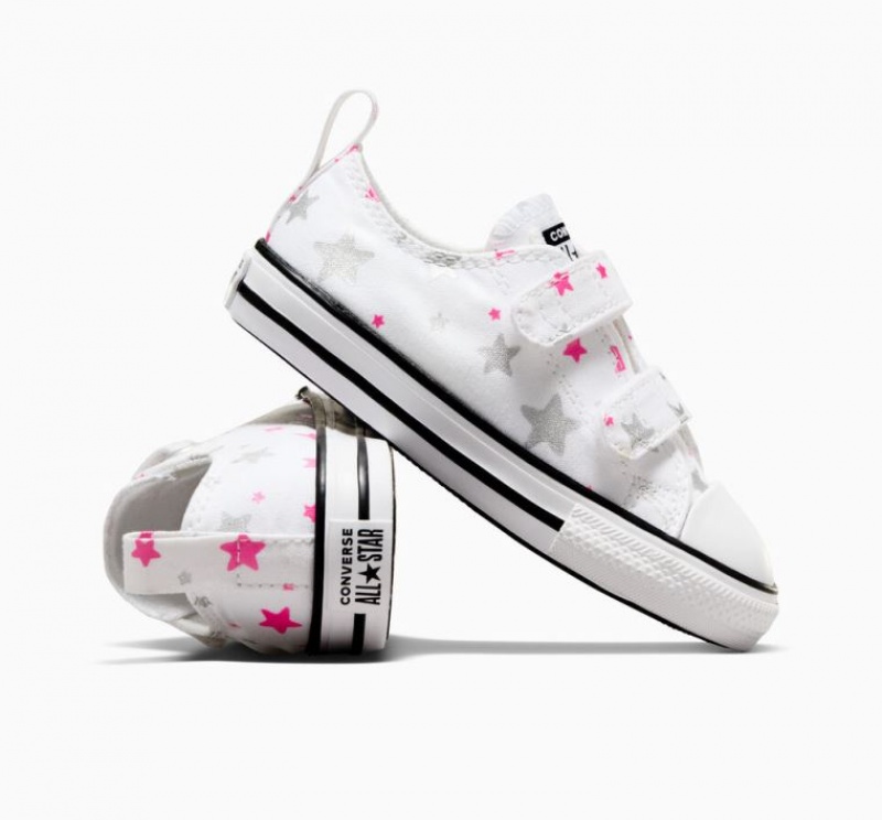 White Converse Chuck Taylor All Star Easy On Sparkle Kids' Low Tops | NZ HDAYI2806