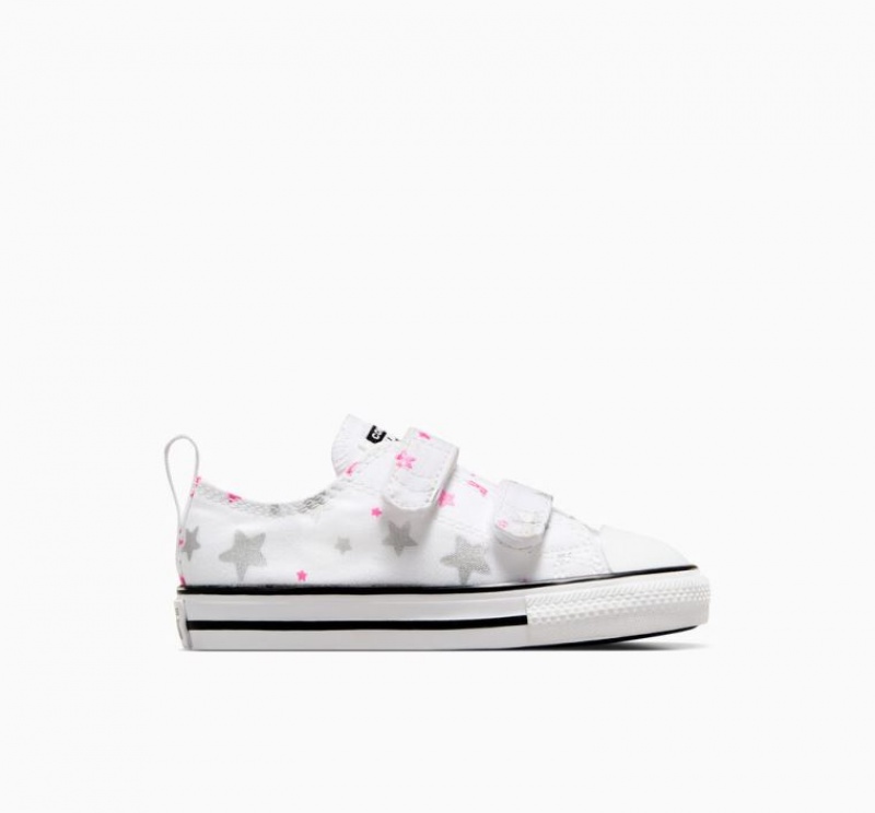 White Converse Chuck Taylor All Star Easy On Sparkle Kids\' Low Tops | NZ HDAYI2806