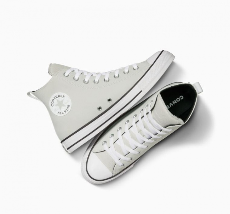 White Converse Chuck Taylor All Star Leather Men's High Tops | NZ IYFBC2615