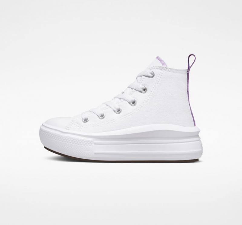 White Converse Chuck Taylor All Star Move Kids' Platform Sneakers | NZ JZSIK2154