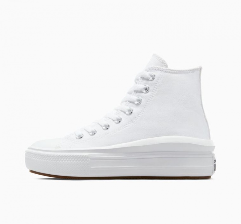 White Converse Chuck Taylor All Star Move Women's Platform Sneakers | NZ UBXHO2619