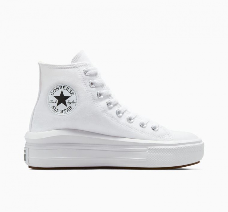 White Converse Chuck Taylor All Star Move Women\'s Platform Sneakers | NZ UBXHO2619