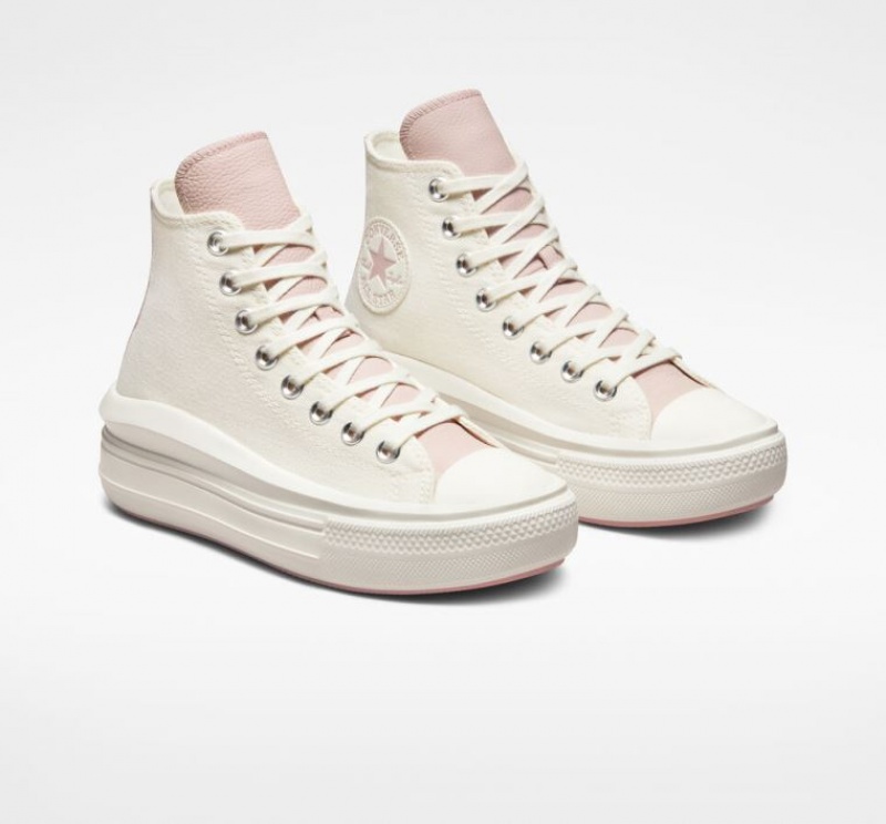 White Converse Chuck Taylor All Star Move Tonal Materials Women's Platform Sneakers | NZ CKFAY2370