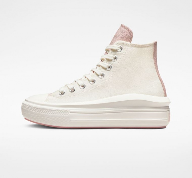 White Converse Chuck Taylor All Star Move Tonal Materials Women's Platform Sneakers | NZ CKFAY2370