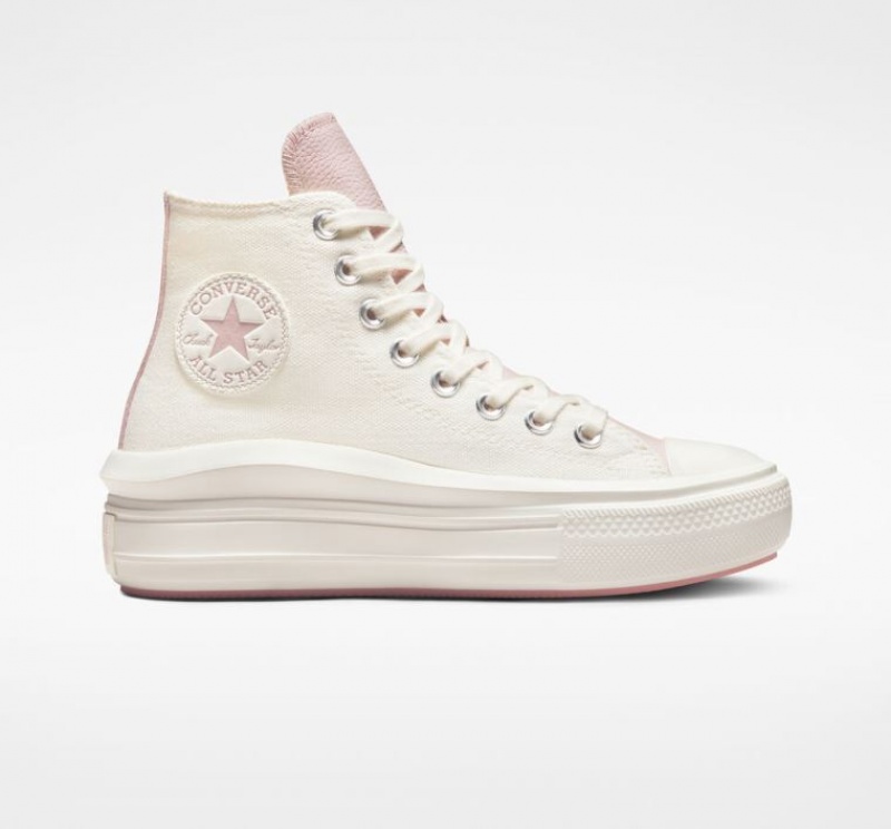 White Converse Chuck Taylor All Star Move Tonal Materials Women\'s Platform Sneakers | NZ CKFAY2370