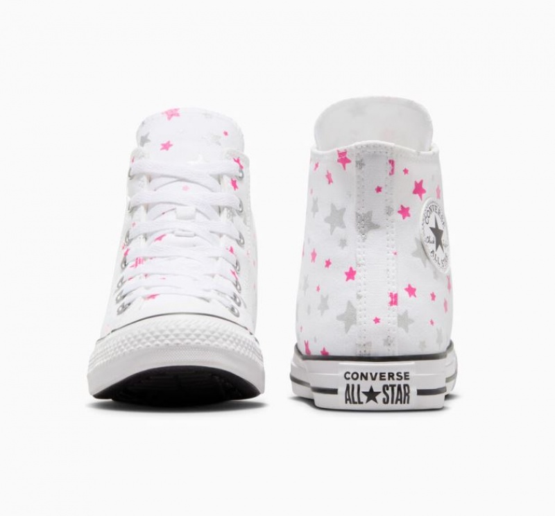 White Converse Chuck Taylor All Star Sparkle Kids' High Tops | NZ KHEIL2561