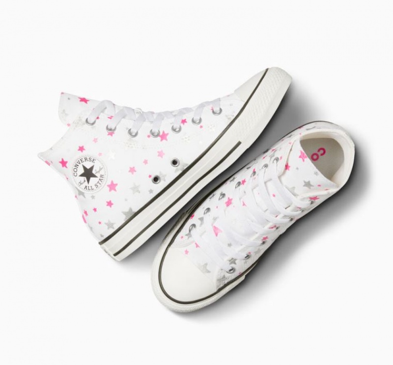 White Converse Chuck Taylor All Star Sparkle Kids' High Tops | NZ KHEIL2561