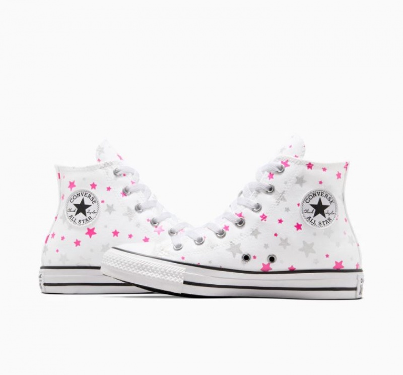 White Converse Chuck Taylor All Star Sparkle Kids' High Tops | NZ KHEIL2561