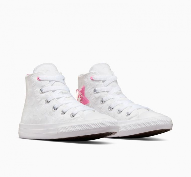 White Converse Chuck Taylor All Star Sparkle Kids' High Tops | NZ ZSEOP5168