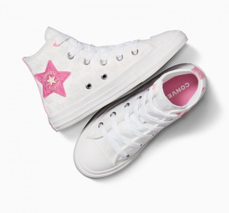 White Converse Chuck Taylor All Star Sparkle Kids' High Tops | NZ ZSEOP5168