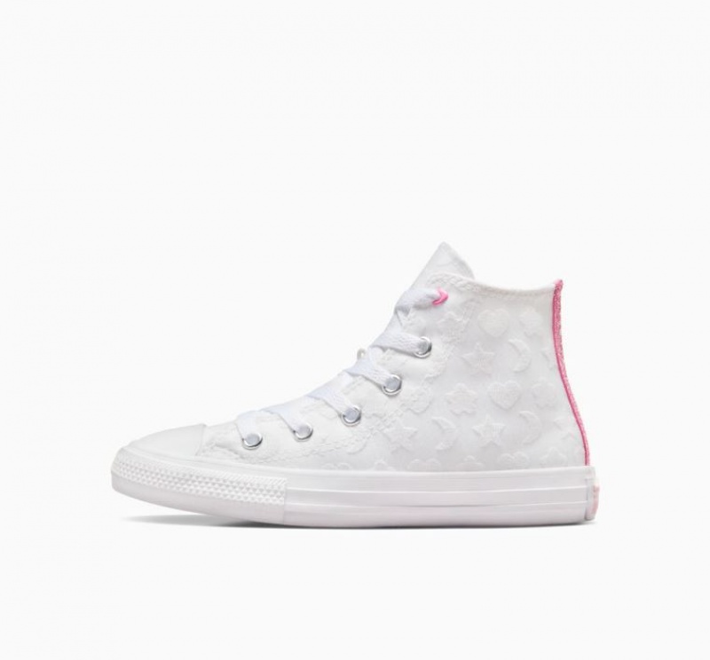 White Converse Chuck Taylor All Star Sparkle Kids' High Tops | NZ ZSEOP5168