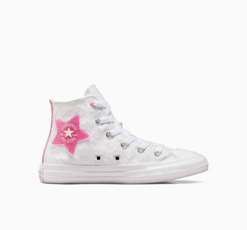 White Converse Chuck Taylor All Star Sparkle Kids\' High Tops | NZ ZSEOP5168