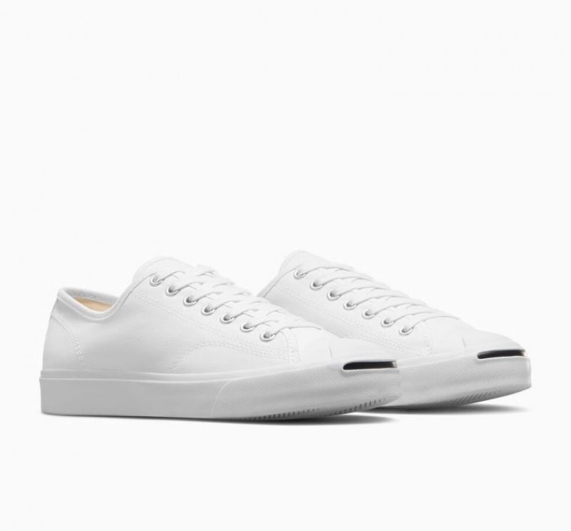 White Converse Jack Purcell Men's Low Tops | NZ AKDYF1059