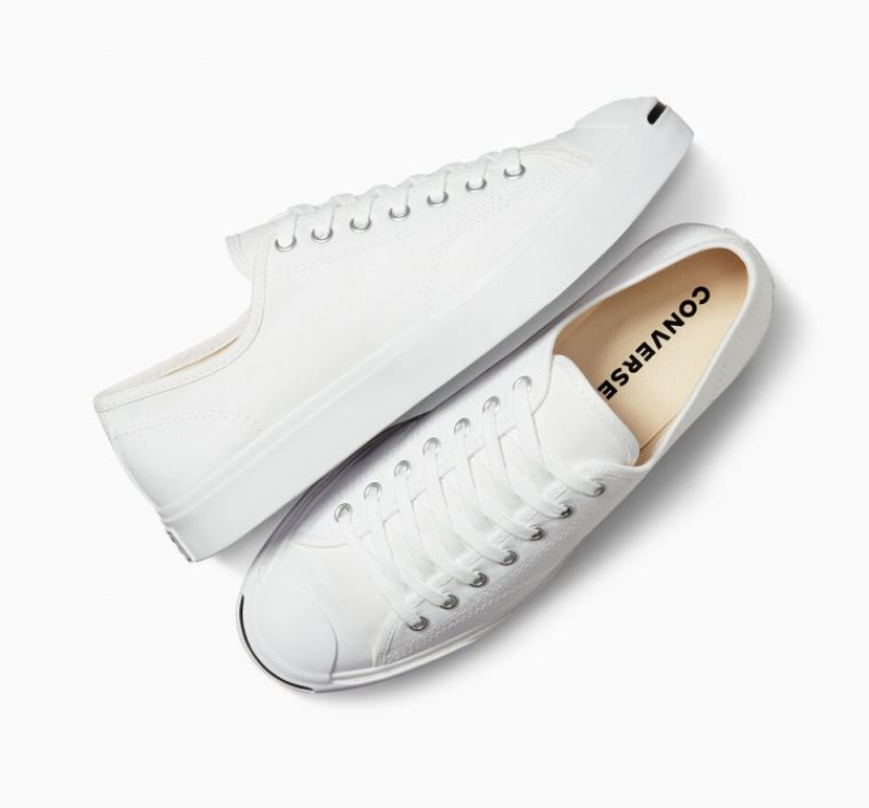 White Converse Jack Purcell Men's Low Tops | NZ AKDYF1059