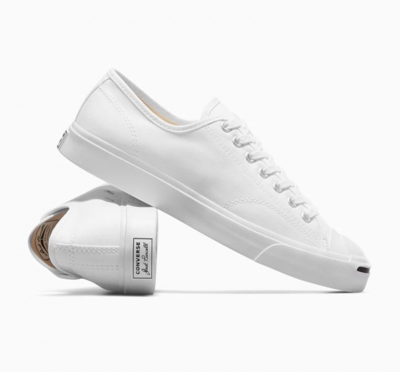 White Converse Jack Purcell Men's Low Tops | NZ AKDYF1059