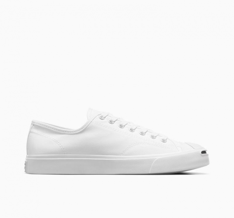 White Converse Jack Purcell Men\'s Low Tops | NZ AKDYF1059