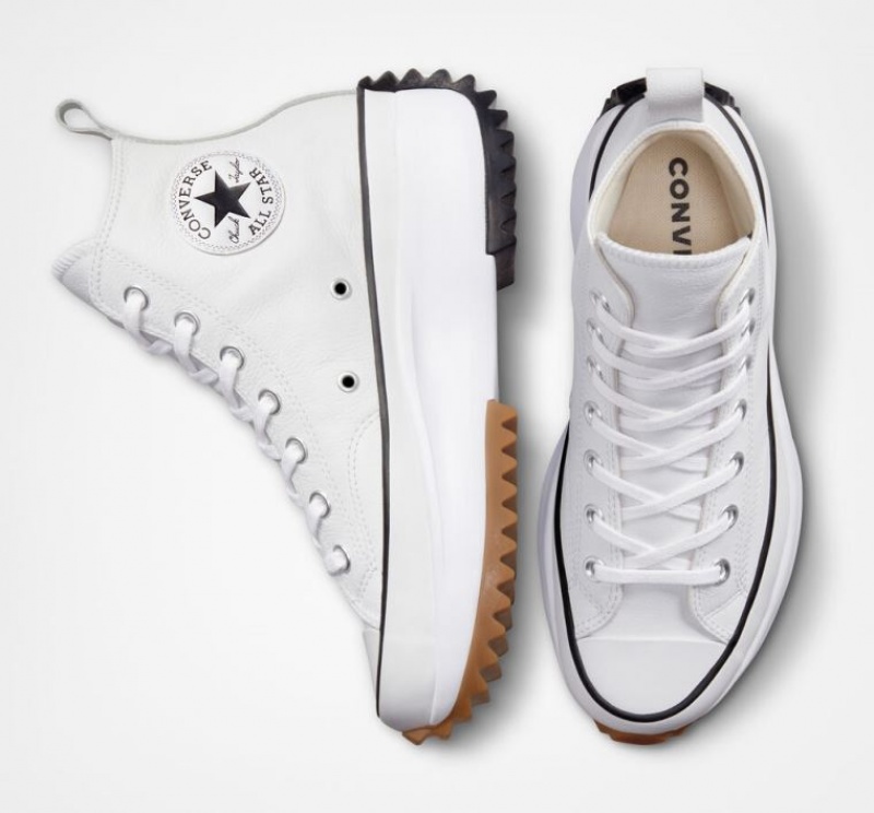 White Converse Run Star Hike Foundational Leather Women's Platform Sneakers | NZ VDPOK2014