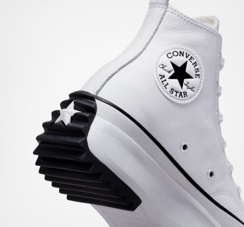 White Converse Run Star Hike Foundational Leather Women's Platform Sneakers | NZ VDPOK2014