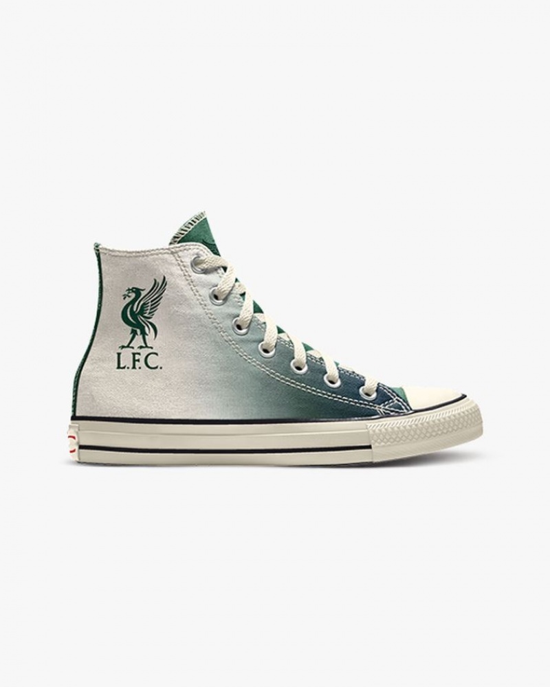 White / Green Converse By You X LFC Chuck Taylor All Star Men\'s High Tops | NZ VZTKR2485