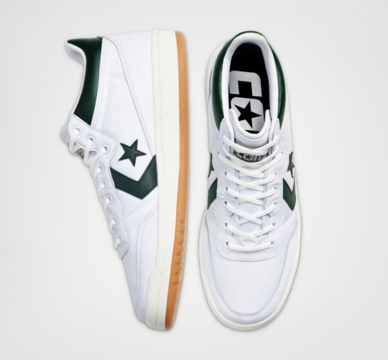 White / Green Converse Cons Fastbreak Pro Leather Men's Skate Shoes | NZ HNCTI9470